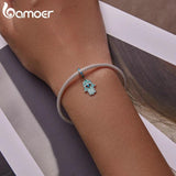 925 Silver Hamsa Hand Green Guard Charm for Bracelet DIY