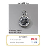 S925 Sterling Silver Sunflower Round Pendant Charms DIY Making Supplies