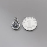 S925 Sterling Silver Sunflower Round Pendant Charms DIY Making Supplies
