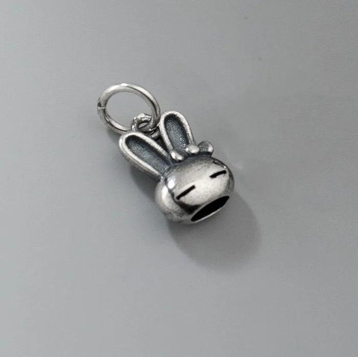 S925 Sterling Silver Bow Rabbit Pendant Charms for DIY Bracelet Necklace