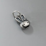 S925 Sterling Silver Bow Rabbit Pendant Charms for DIY Bracelet Necklace