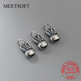 S925 Sterling Silver Bow Rabbit Pendant Charms for DIY Bracelet Necklace