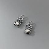 S925 Sterling Silver Bow Rabbit Pendant Charms for DIY Bracelet Necklace