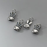S925 Sterling Silver Bow Rabbit Pendant Charms for DIY Bracelet Necklace