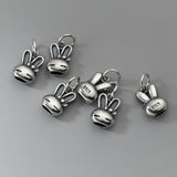 S925 Sterling Silver Bow Rabbit Pendant Charms for DIY Bracelet Necklace