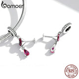 Red Zircon Wine Glass Pendant 925 Sterling Silver