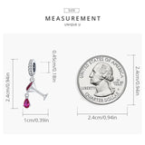 Red Zircon Wine Glass Pendant 925 Sterling Silver