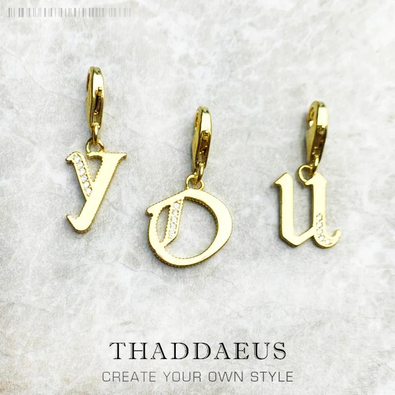Vintage 925 Sterling Silver Alphabet Letters Charm Golden Gift Jewelry