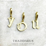 Vintage 925 Sterling Silver Alphabet Letters Charm Golden Gift Jewelry