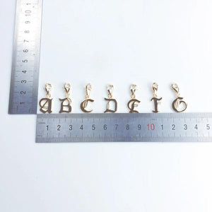 Vintage 925 Sterling Silver Alphabet Letters Charm Golden Gift Jewelry