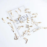 Vintage 925 Sterling Silver Alphabet Letters Charm Golden Gift Jewelry
