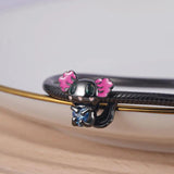 Mexican Axolotl Heart Gemstone 925 Sterling Silver Charm Bead