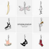 925 Sterling Silver Ice Skate Charms Pendant for Women Girls