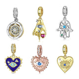 Devil CZ Eye Silver Pendant for Bracelet Making