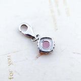 Pink Stone Pendant Dangle Charm 925 Sterling Silver