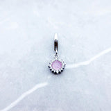 Pink Stone Pendant Dangle Charm 925 Sterling Silver