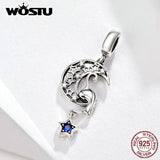 Stars Moon Dangle Charm 925 Sterling Silver Beads Bracelet Pendant