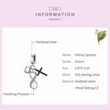 925 Silver Vintage Infinity Symbol Pendant Cross Charm Beads