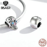 925 Sterling Spider Skull Guitar Charms Bead for DIY Bracelet EFC524