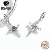 925 Sterling Spider Skull Guitar Charms Bead for DIY Bracelet EFC524