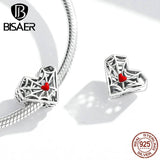 925 Sterling Spider Skull Guitar Charms Bead for DIY Bracelet EFC524