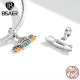 925 Sterling Spider Skull Guitar Charms Bead for DIY Bracelet EFC524