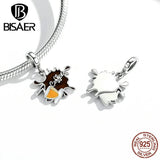 925 Sterling Spider Skull Guitar Charms Bead for DIY Bracelet EFC524
