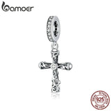 925 Sterling Silver Vintage Cross Pendant Charm for Bracelet or Necklace