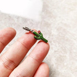 Cactus Flower Dangle Charm 925 Sterling Silver Jewelry