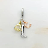 Lucky Heart Horseshoe Clover Charm Pendant 925 Sterling Silver