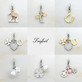 Lucky Heart Horseshoe Clover Charm Pendant 925 Sterling Silver