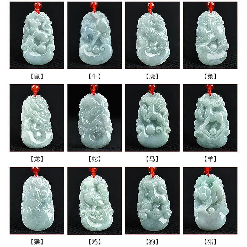 Burma Jade Zodiac Pendant Charms Jewelry