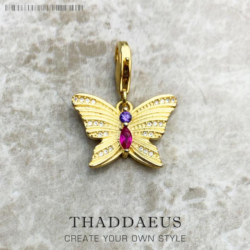 Butterfly Charm 925 Sterling Silver CZ Pave Pendant Jewelry