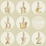 Vintage Style 925 Sterling Silver Alphabet Charm Pendant