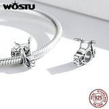 925 Sterling Silver Motorcycle Car Pendant Charm Beads for Bracelet DIY