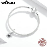 925 Silver Snowflake Crystal Charm Pendant for Women Jewelry