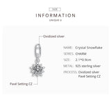 925 Silver Snowflake Crystal Charm Pendant for Women Jewelry