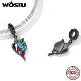 925 Silver Rose Pistol Vintage Pendant Butterfly Charms Women Jewelry