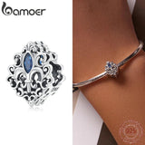 Vintage Pattern Charm 925 Sterling Silver Water Drop Bead Zirconium Charm