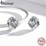 Vintage Pattern Charm 925 Sterling Silver Water Drop Bead Zirconium Charm