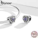 Vintage Pattern Charm 925 Sterling Silver Water Drop Bead Zirconium Charm