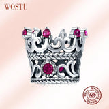 925 Silver Queen's Crown Pink CZ Beads Bracelet & Necklace