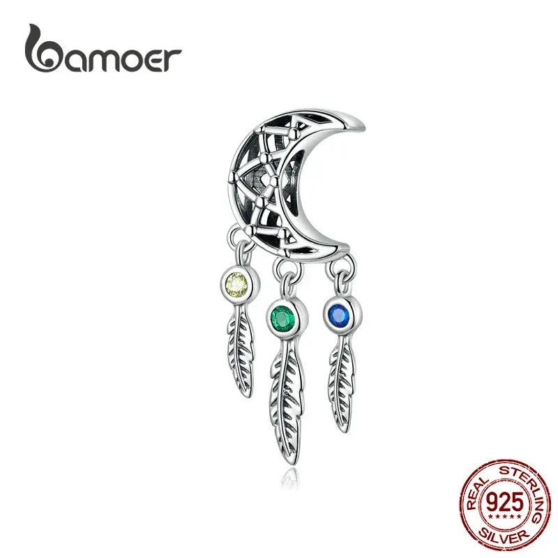 Boho Style Star Metal Beads Feather Tassel Charm for Jewelry Making