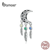 Boho Style Star Metal Beads Feather Tassel Charm for Jewelry Making