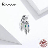 Boho Style Star Metal Beads Feather Tassel Charm for Jewelry Making