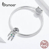 Boho Style Star Metal Beads Feather Tassel Charm for Jewelry Making