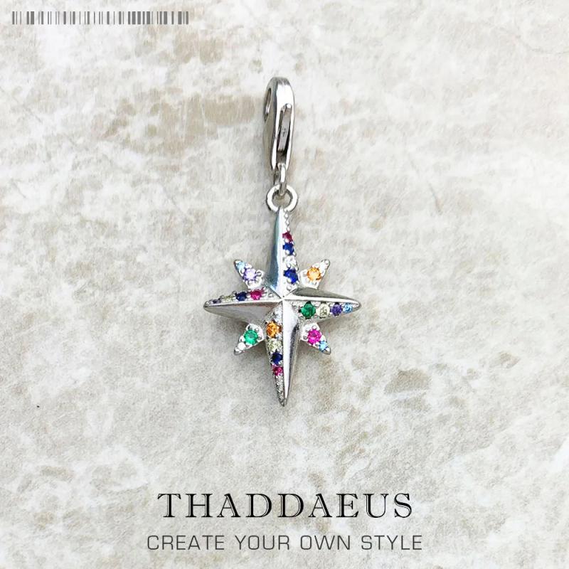Colourful Star Dangle Charm Pendant 925 Sterling Silver