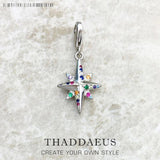 Colourful Star Dangle Charm Pendant 925 Sterling Silver