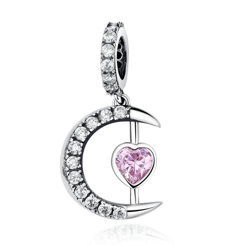 925 Silver Flower Fairy Angel Feather Pendant Charm Bracelet Jewelry