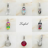 925 Sterling Silver Japen Doll Crown CZ Pendant